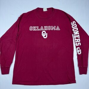 Lee Sport Oklahoma Sooners Mens Large Crimson Good Vintage Long Sleeve T-Shirt